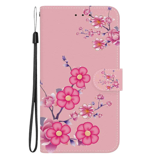 For OnePlus 13 Crystal Texture Colored Drawing Leather Phone Case(Cherry Blossoms) by buy2fix