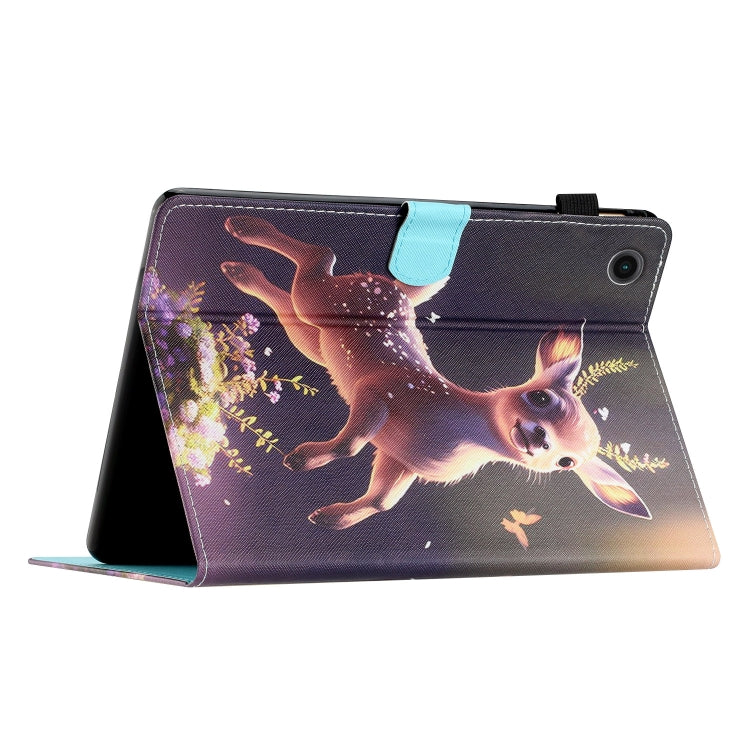 For Samsung Galaxy Tab A9+ Coloured Drawing Stitching Smart PU Tablet Case with Sleep / Wake-up Function(Deer) - Galaxy Tab A9+ by buy2fix | Online Shopping UK | buy2fix