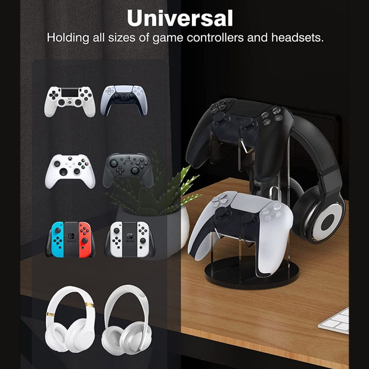 For PS4 / PS5 YX029 Headphone Gamepad Desktop Display Holder(Transparent) by buy2fix