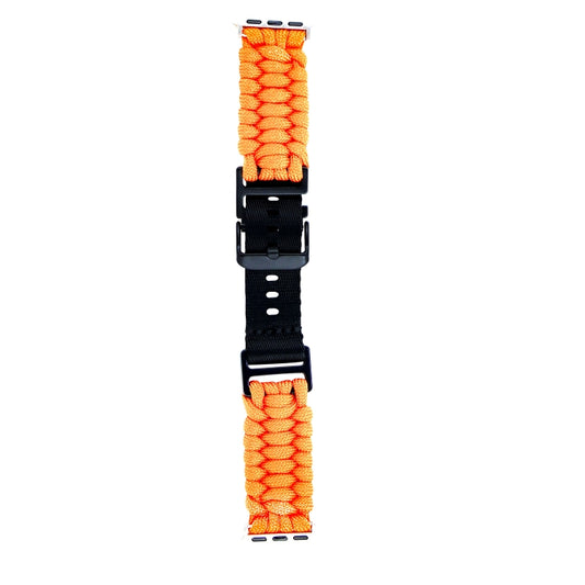 For Apple Watch Ultra 49mm Paracord Plain Braided Webbing Buckle Watch Band(Orange) by buy2fix
