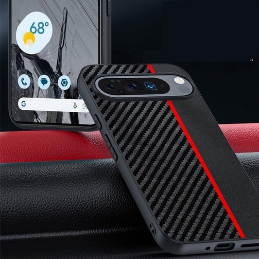For Google Pixel 10 / 10 Pro Ultra-thin Carbon Fiber Texture Printing Phone Case(Black Red) - Google Cases by buy2fix | Online Shopping UK | buy2fix