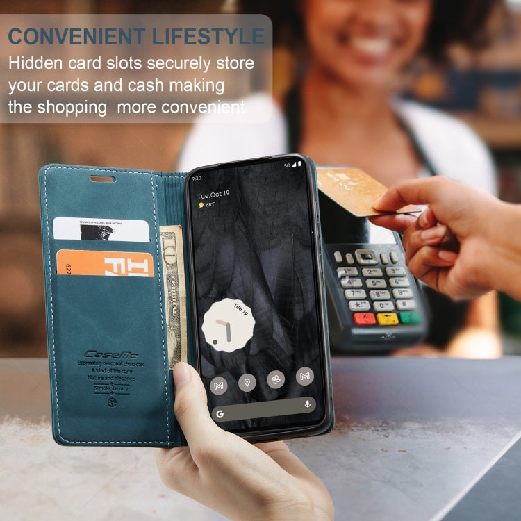 For Google Pixel 8 Pro CaseMe 013 Multifunctional Horizontal Flip Leather Phone Case(Blue) by CaseMe