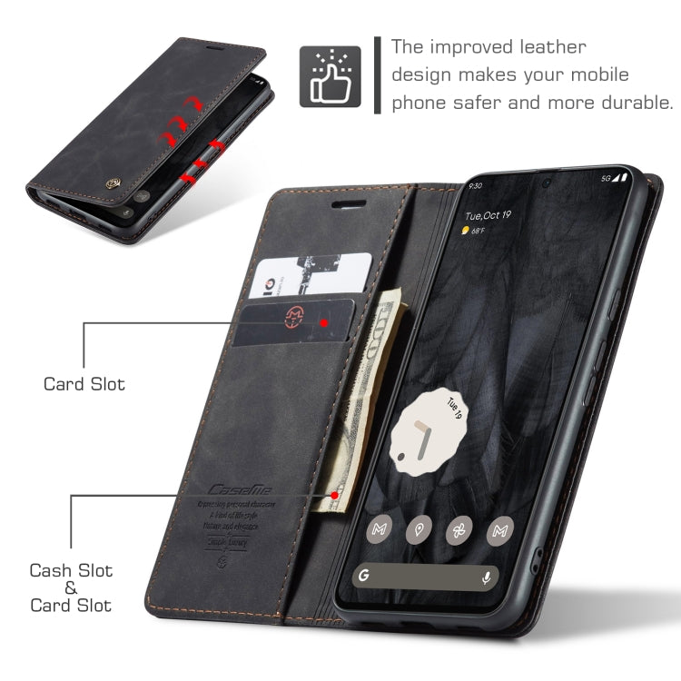 For Google Pixel 8 Pro CaseMe 013 Multifunctional Horizontal Flip Leather Phone Case(Black) - Google Cases by CaseMe | Online Shopping UK | buy2fix