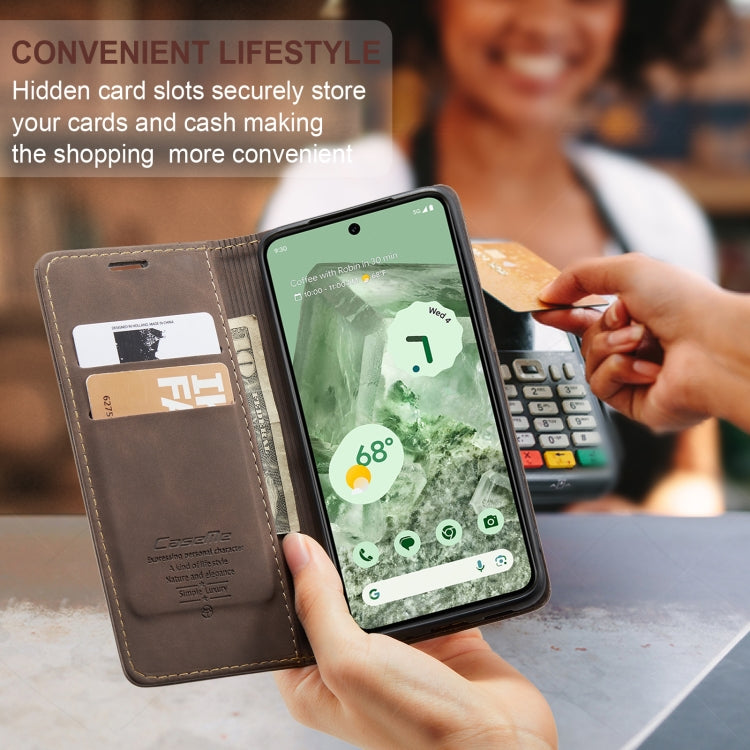 For Google Pixel 8A CaseMe 013 Multifunctional Horizontal Flip Leather Phone Case(Coffee) by CaseMe