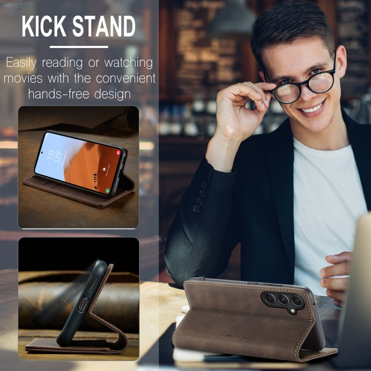 For Samsung Galaxy S23 FE 5G CaseMe 013 Multifunctional Horizontal Flip Leather Phone Case(Coffee) - Galaxy S23 FE 5G Cases by CaseMe | Online Shopping UK | buy2fix