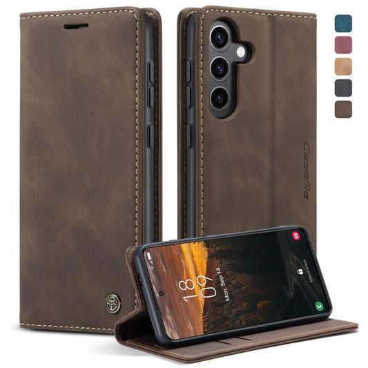 For Samsung Galaxy S24 5G CaseMe 013 Multifunctional Horizontal Flip Leather Phone Case(Coffee) - Galaxy S24 5G Cases by CaseMe | Online Shopping UK | buy2fix