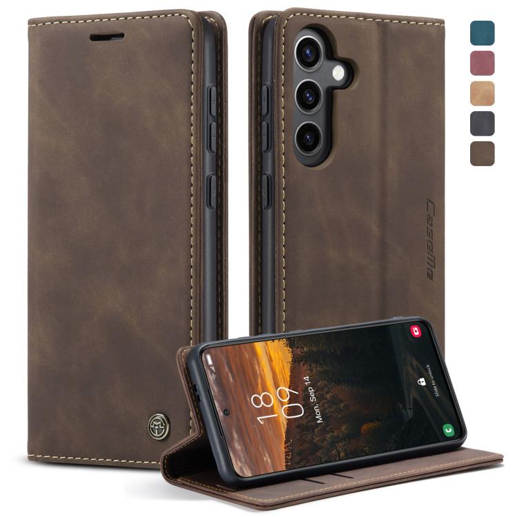 For Samsung Galaxy S24+ 5G CaseMe 013 Multifunctional Horizontal Flip Leather Phone Case(Coffee) - Galaxy S24+ 5G Cases by CaseMe | Online Shopping UK | buy2fix