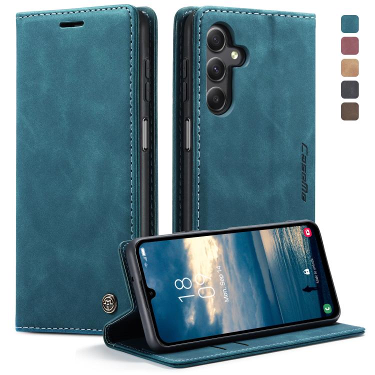 For Samsung Galaxy A25 5G CaseMe 013 Multifunctional Horizontal Flip Leather Phone Case(Blue) - Galaxy Phone Cases by CaseMe | Online Shopping UK | buy2fix