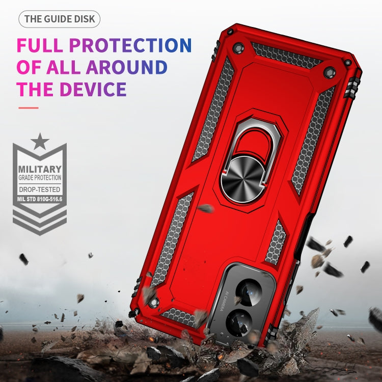 For Motorola Moto G Power 5G 2024 Shockproof TPU + PC Phone Case with Holder(Red) by buy2fix