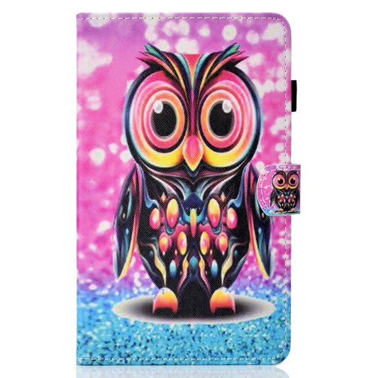 For Samsung Galaxy Tab A11+ / A9+ Coloured Drawing Stitching Flip PU Tablet Case with Sleep / Wake-up Function(Owl) by buy2fix