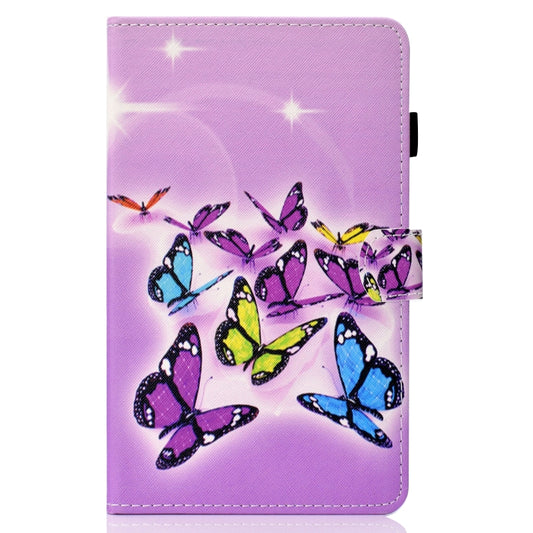 For Samsung Galaxy Tab A11+ / A9+ Coloured Drawing Stitching Flip PU Tablet Case with Sleep / Wake-up Function(Butterflies) by buy2fix