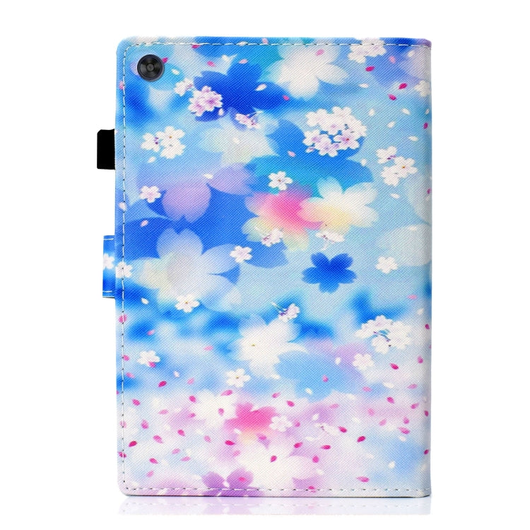 For Samsung Galaxy Tab A9+ Coloured Drawing Stitching Flip PU Tablet Case with Sleep / Wake-up Function(Petal Rain) - Galaxy Tab A9+ by buy2fix | Online Shopping UK | buy2fix