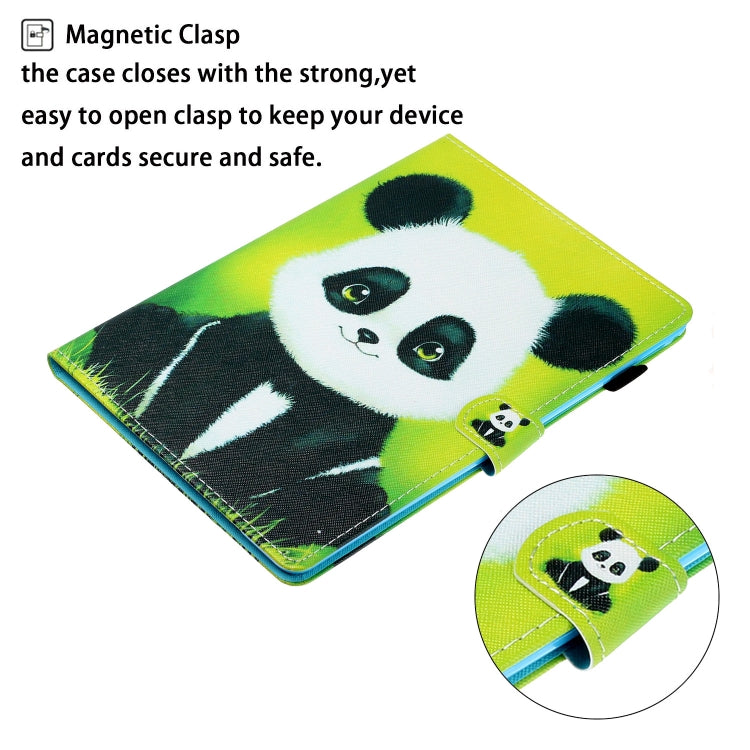 For Samsung Galaxy Tab A9 Coloured Drawing Stitching Flip PU Tablet Case with Sleep / Wake-up Function(Panda) - Galaxy Tab A9 by buy2fix | Online Shopping UK | buy2fix
