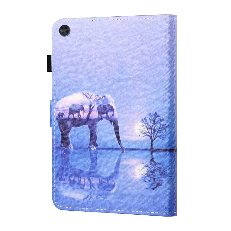 For Samsung Galaxy Tab A9+ Coloured Drawing Stitching Flip PU Tablet Case with Sleep / Wake-up Function(Tree and Elephant) - Galaxy Tab A9+ by buy2fix | Online Shopping UK | buy2fix