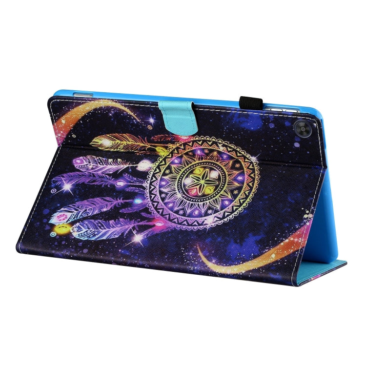 For Samsung Galaxy Tab A9 Coloured Drawing Stitching Flip PU Tablet Case with Sleep / Wake-up Function(Starry Sky Wind Chimes) - Galaxy Tab A9 by buy2fix | Online Shopping UK | buy2fix