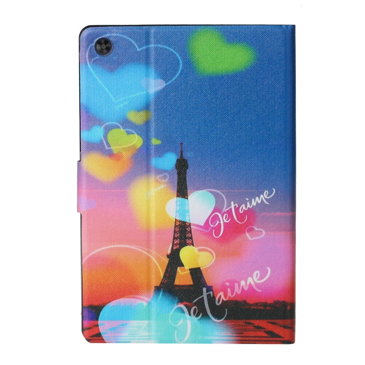 For Samsung Galaxy Tab A9 Voltage Coloured Drawing Smart PU Tablet Case with Sleep / Wake-up Function(Romantic Tower) - Galaxy Tab A9 by buy2fix | Online Shopping UK | buy2fix