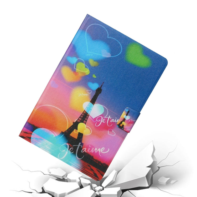For Samsung Galaxy Tab A9 Voltage Coloured Drawing Smart PU Tablet Case with Sleep / Wake-up Function(Romantic Tower) - Galaxy Tab A9 by buy2fix | Online Shopping UK | buy2fix