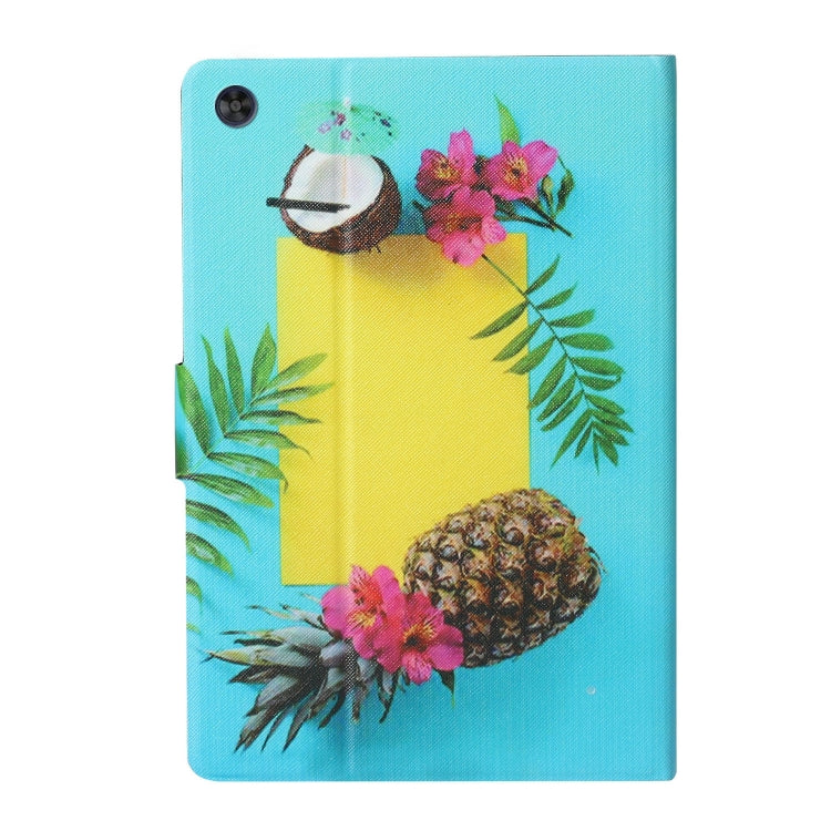 For Samsung Galaxy Tab A9 Voltage Coloured Drawing Smart PU Tablet Case with Sleep / Wake-up Function(Pineapple) - Galaxy Tab A9 by buy2fix | Online Shopping UK | buy2fix