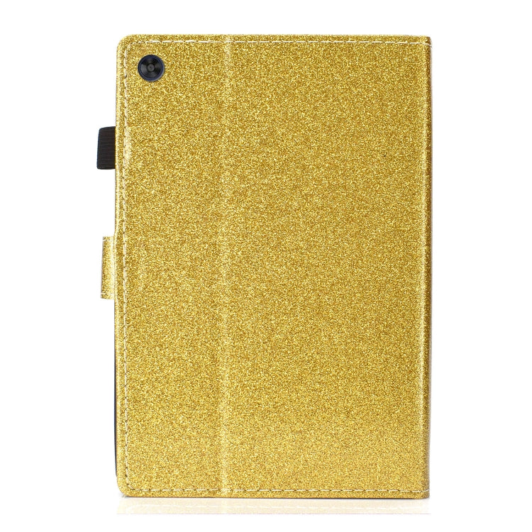 For Samsung Galaxy Tab A9+ Glitter Powder Smart PU Tablet Case with Sleep / Wake-up Function(Gold) - Galaxy Tab A9+ by buy2fix | Online Shopping UK | buy2fix