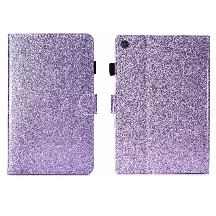 For Samsung Galaxy Tab A9 Glitter Powder Smart PU Tablet Case with Sleep / Wake-up Function(Purple) - Galaxy Tab A9 by buy2fix | Online Shopping UK | buy2fix