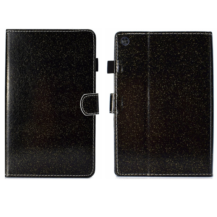 For Samsung Galaxy Tab A9 Glitter Powder Smart PU Tablet Case with Sleep / Wake-up Function(Black) - Galaxy Tab A9 by buy2fix | Online Shopping UK | buy2fix