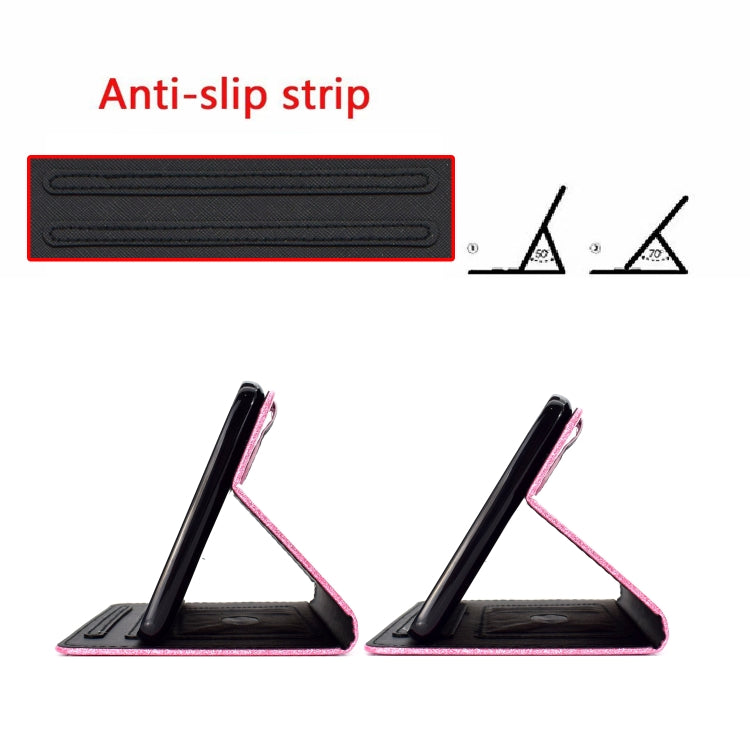 For Samsung Galaxy Tab A11 / A9 Glitter Powder Smart PU Tablet Case with Sleep / Wake-up Function(Black) by buy2fix