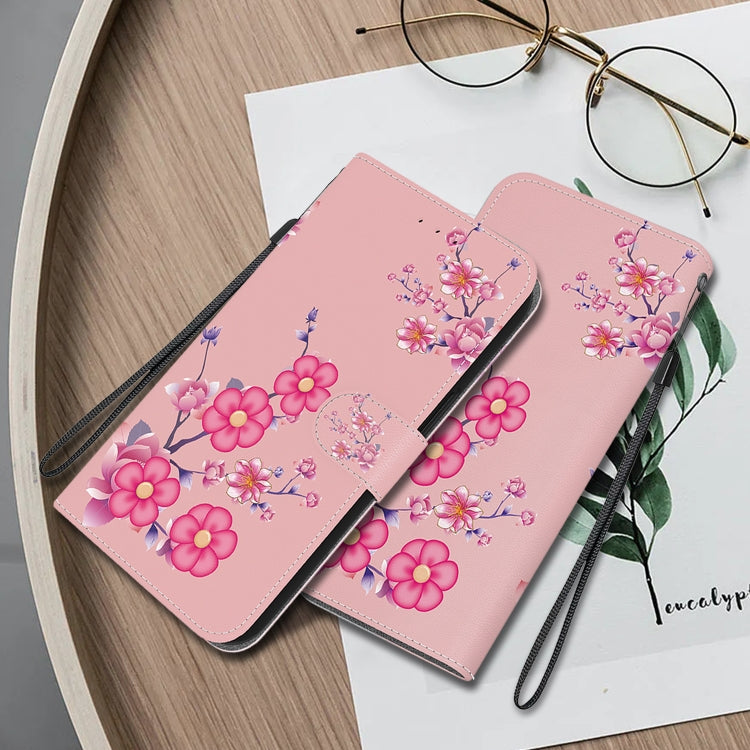 For Xiaomi Redmi K70E / Poco X6 Pro Crystal Texture Colored Drawing Leather Phone Case(Cherry Blossoms) - Xiaomi Cases by buy2fix | Online Shopping UK | buy2fix