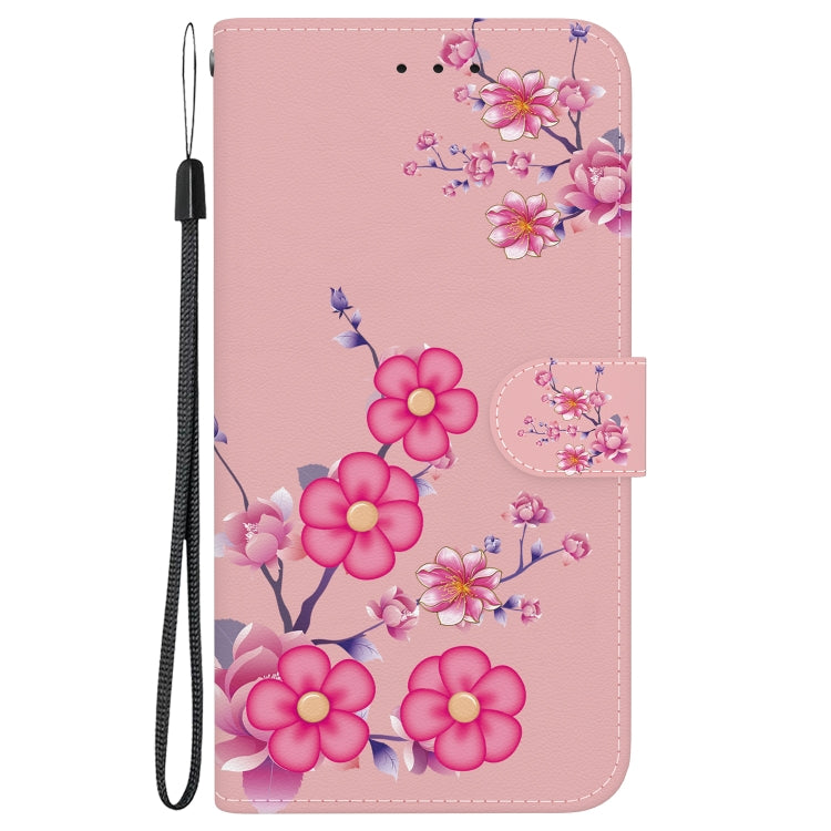 For Xiaomi Redmi K70E / Poco X6 Pro Crystal Texture Colored Drawing Leather Phone Case(Cherry Blossoms) - Xiaomi Cases by buy2fix | Online Shopping UK | buy2fix