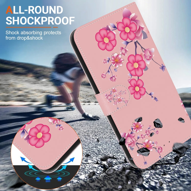 For Xiaomi Redmi K70E / Poco X6 Pro Crystal Texture Colored Drawing Leather Phone Case(Cherry Blossoms) - Xiaomi Cases by buy2fix | Online Shopping UK | buy2fix