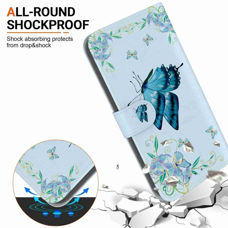 For OPPO A38 4G / A18 Crystal Texture Colored Drawing Leather Phone Case(Blue Pansies) by buy2fix