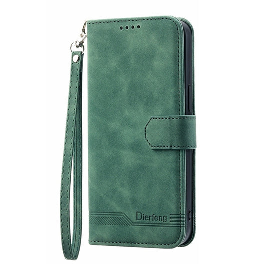 For iPhone 16 Plus Dierfeng Dream Line TPU Hybrid PU Leather Phone Case(Green) by buy2fix