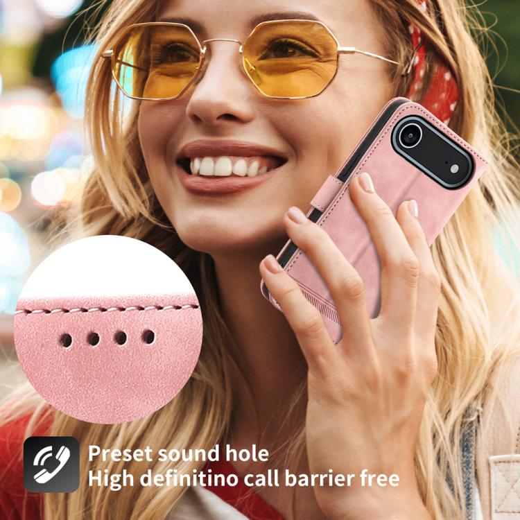 For iPhone Air Dierfeng Dream Line TPU Hybrid PU Leather Phone Case(Pink) - iPhone Air Cases by buy2fix | Online Shopping UK | buy2fix