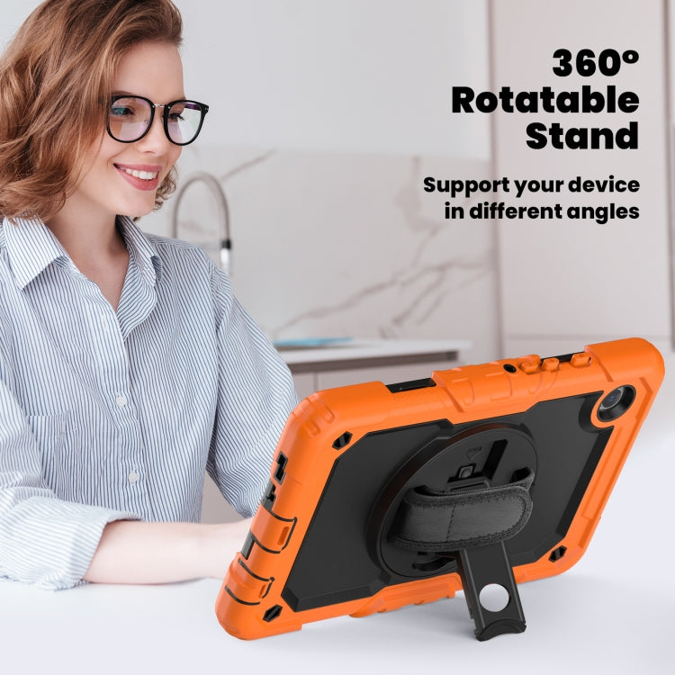 For Samsung Galaxy Tab A9 Silicone + PC Tablet Case with Shoulder Strap(Orange) - Galaxy Tab A9 by buy2fix | Online Shopping UK | buy2fix