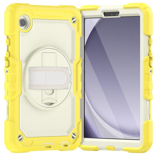 For Samsung Galaxy Tab A9 Silicone + PC Tablet Case with Shoulder Strap(Yellow) - Galaxy Tab A9 by buy2fix | Online Shopping UK | buy2fix