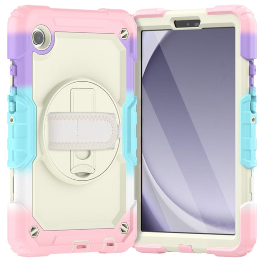 For Samsung Galaxy Tab A9 Silicone + PC Tablet Case with Shoulder Strap(Camouflage Pink) - Galaxy Tab A9 by buy2fix | Online Shopping UK | buy2fix