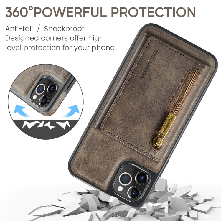For iPhone 11 Pro Max DG.MING M5 Series Zip RFID Multi Card Detachable Leather Phone Case(Coffee) - iPhone 11 Pro Max Cases by DG.MING | Online Shopping UK | buy2fix