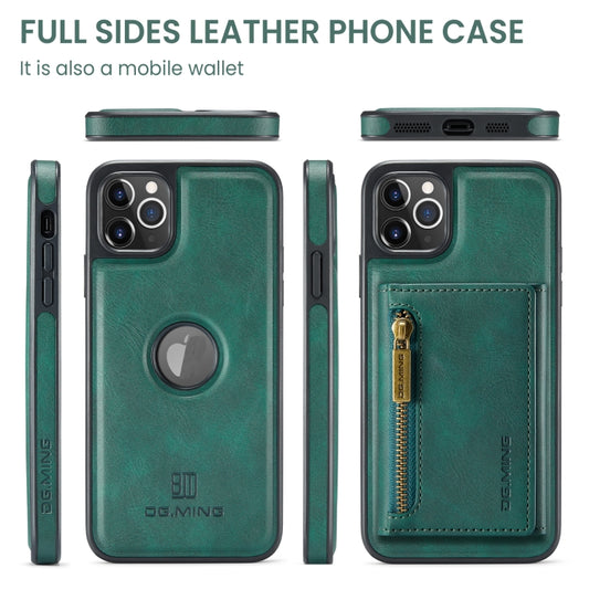 For iPhone 11 Pro Max DG.MING M5 Series Zip RFID Multi Card Detachable Leather Phone Case(Green) by DG.MING