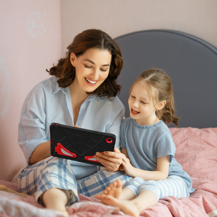 For Samsung Galaxy Tab A9+ Spider Silicone Hybrid PC Shockproof Tablet Case(Black Red) - Galaxy Tab A9+ by buy2fix | Online Shopping UK | buy2fix