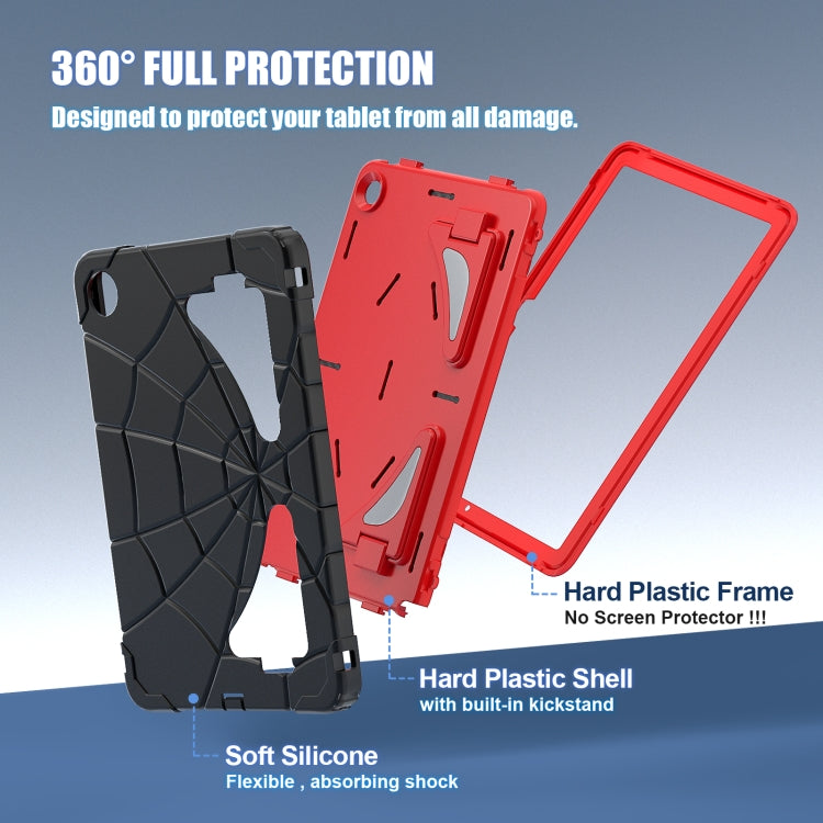 For Samsung Galaxy Tab A9+ Spider Silicone Hybrid PC Shockproof Tablet Case(Black Red) - Galaxy Tab A9+ by buy2fix | Online Shopping UK | buy2fix