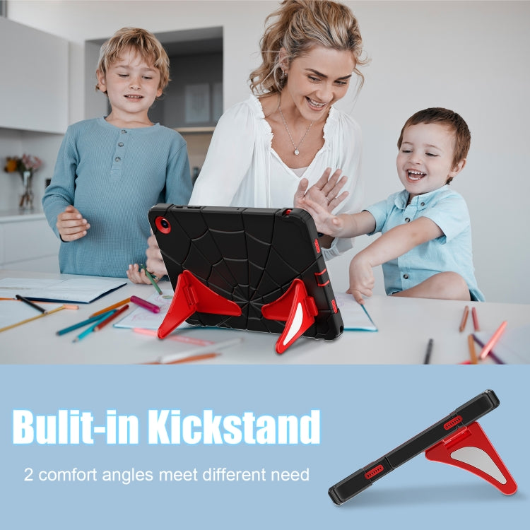 For Samsung Galaxy Tab A9+ Spider Silicone Hybrid PC Shockproof Tablet Case(Black Red) - Galaxy Tab A9+ by buy2fix | Online Shopping UK | buy2fix