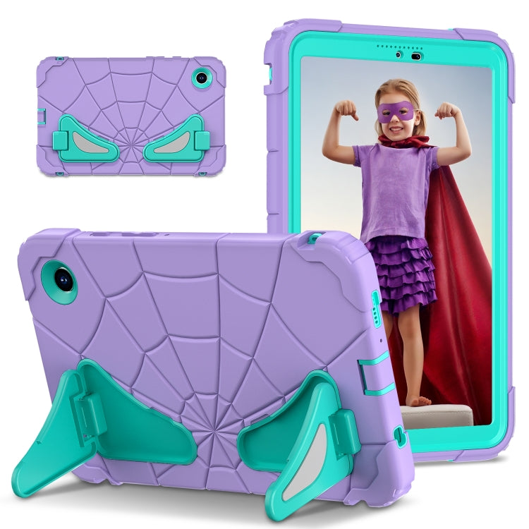 For Samsung Galaxy Tab A9 Spider Silicone Hybrid PC Shockproof Tablet Case(Purple Green) - Galaxy Tab A9 by buy2fix | Online Shopping UK | buy2fix