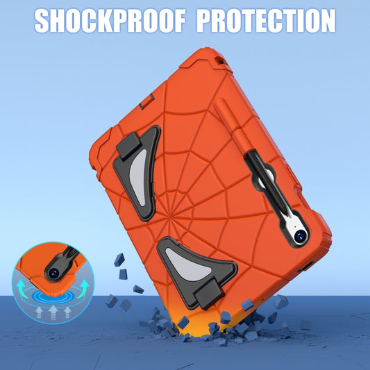 For Samsung Galaxy S9 FE / S8 / S7 Spider Silicone Hybrid PC Shockproof Tablet Case(Orange Black) - Galaxy Tab S9 FE by buy2fix | Online Shopping UK | buy2fix