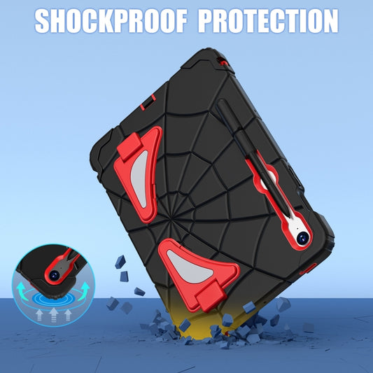 For Samsung Galaxy S9 FE / S8 / S7 Spider Silicone Hybrid PC Shockproof Tablet Case(Black Red) - Galaxy Tab S9 FE by buy2fix | Online Shopping UK | buy2fix