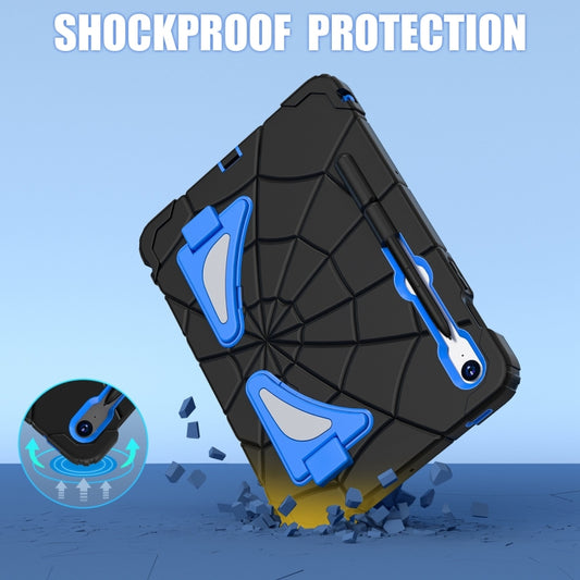 For Samsung Galaxy S9 FE / S8 / S7 Spider Silicone Hybrid PC Shockproof Tablet Case(Black Blue) - Galaxy Tab S9 FE by buy2fix | Online Shopping UK | buy2fix