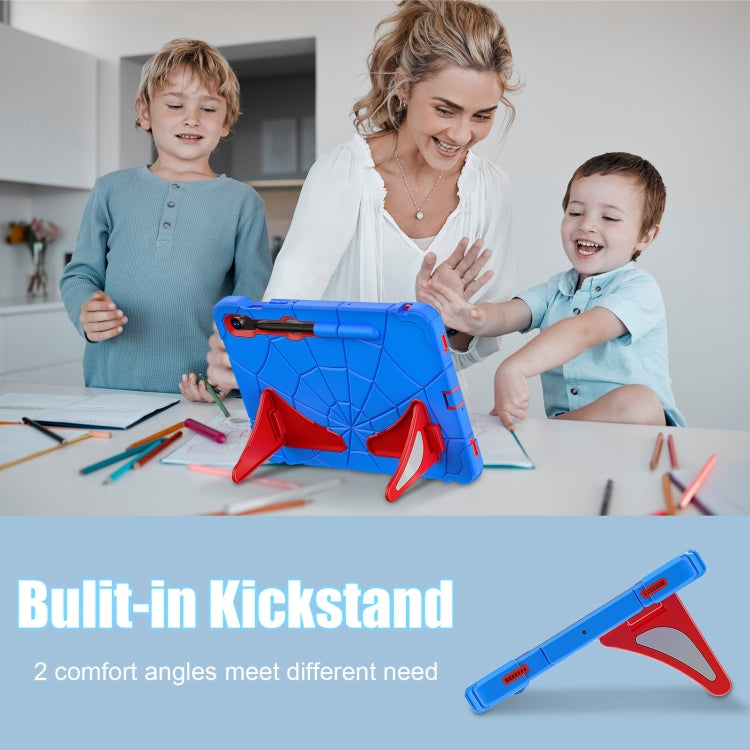 For Samsung Galaxy S9 FE / S8 / S7 Spider Silicone Hybrid PC Shockproof Tablet Case(Blue Red) - Galaxy Tab S9 FE by buy2fix | Online Shopping UK | buy2fix