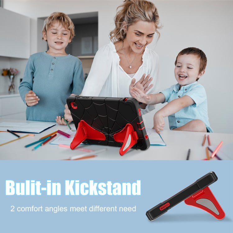 For Samsung Galaxy Tab A7 Lite T220 Spider Silicone Hybrid PC Shockproof Tablet Case(Black Red) by buy2fix