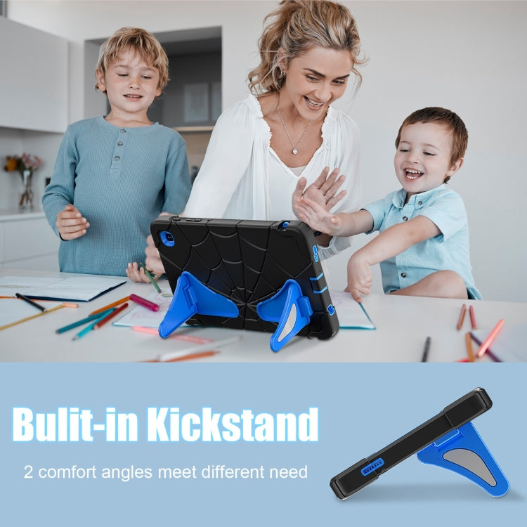 For Samsung Galaxy Tab A7 Lite T220 Spider Silicone Hybrid PC Shockproof Tablet Case(Black Blue) by buy2fix