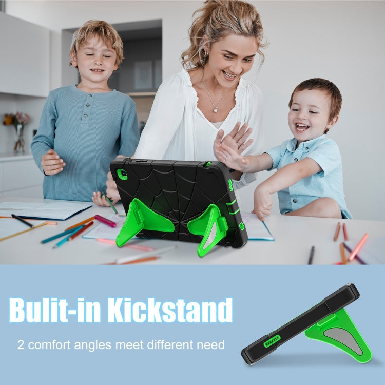 For Samsung Galaxy Tab A7 Lite T220 Spider Silicone Hybrid PC Shockproof Tablet Case(Black Green) by buy2fix