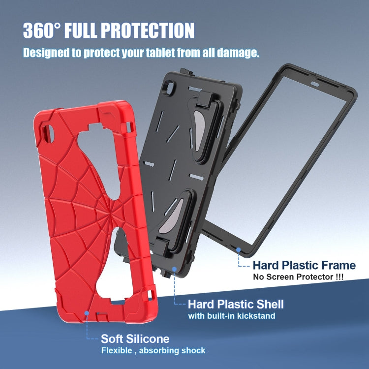 For Samsung Galaxy Tab A7 Lite T220 Spider Silicone Hybrid PC Shockproof Tablet Case(Red Black) by buy2fix