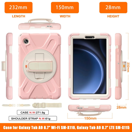 For Samsung Galaxy Tab A9 Rotary Handle Grab TPU + PC Tablet Case(Pink) - Galaxy Tab A9 by buy2fix | Online Shopping UK | buy2fix
